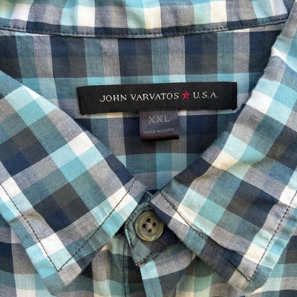John Varvatos  Plaid Check Button-down, size XXL - Picture 6 of 7